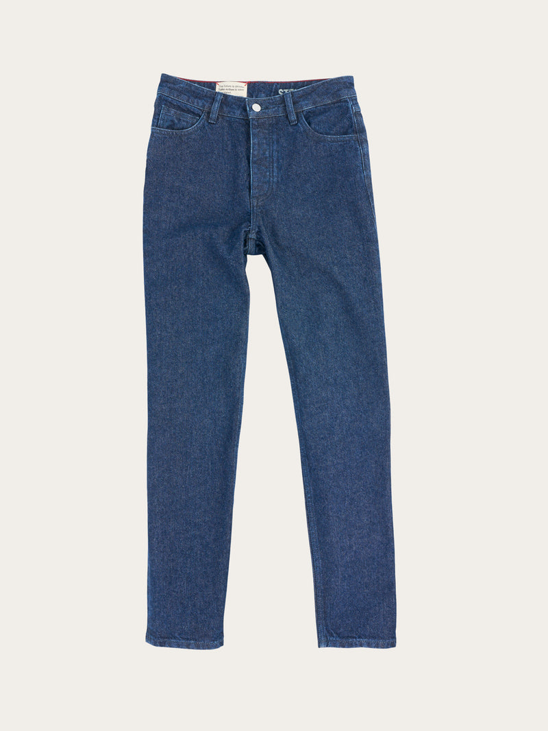 KnowledgeCotton Apparel - WMN STELLA tapered denim jeans classic indigo REBORN™ Denims 3051 Classic indigo