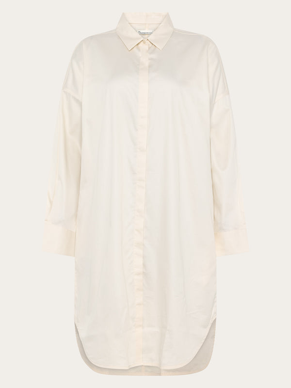 cotton satin shirt dress Arc Shirt Dress in Forest Green Cotton Sateen The Array