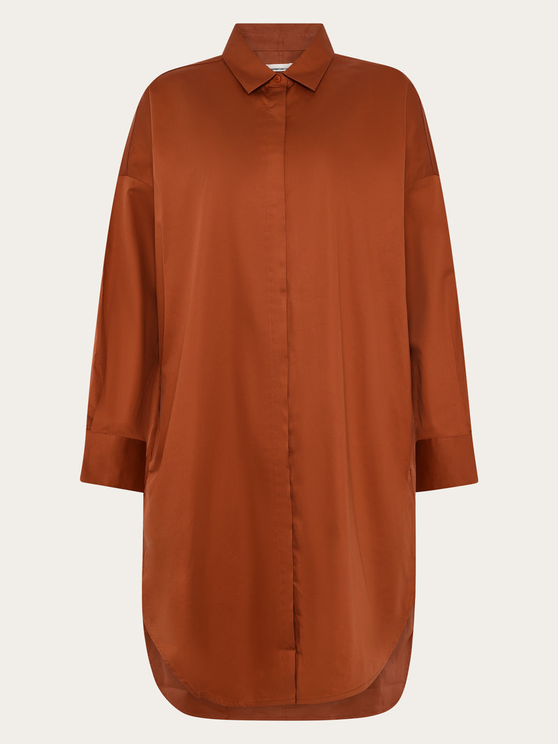 KnowledgeCotton Apparel Women's Satin Shirt Dress