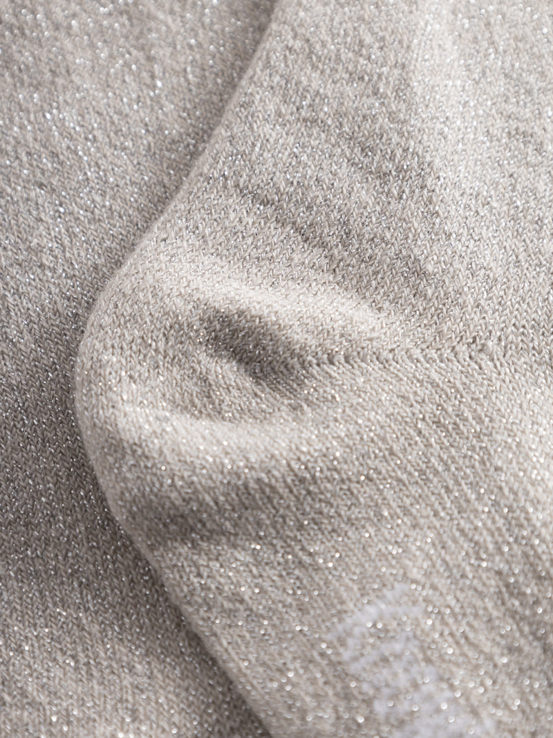 KnowledgeCotton Apparel - WMN Scallop rib edge glitter socks - Socks 1228 Light feather gray