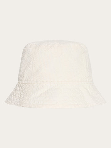 KnowledgeCotton Apparel - UNI Seersucker bucket hat Hats 1387 Egret