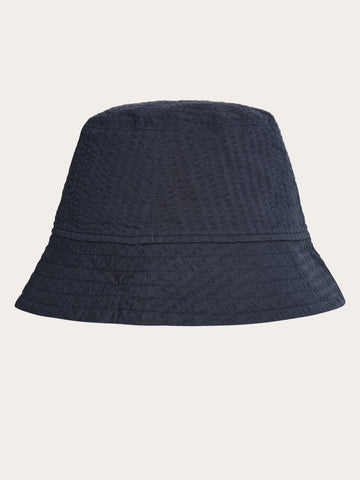 KnowledgeCotton Apparel - UNI Seersucker bucket hat Hats 1412 Night Sky