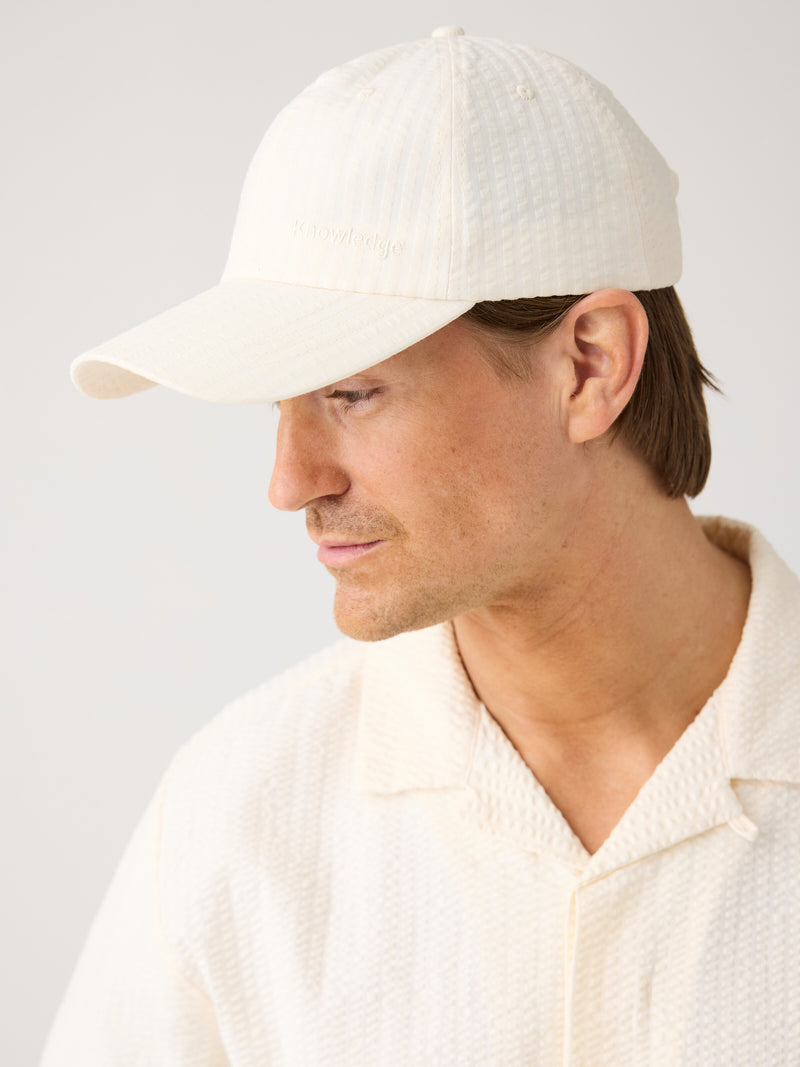 Seersucker cap - Egret