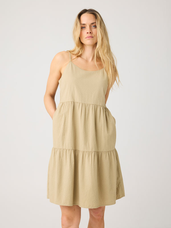 seersucker dress ladies Seersucker strap dress