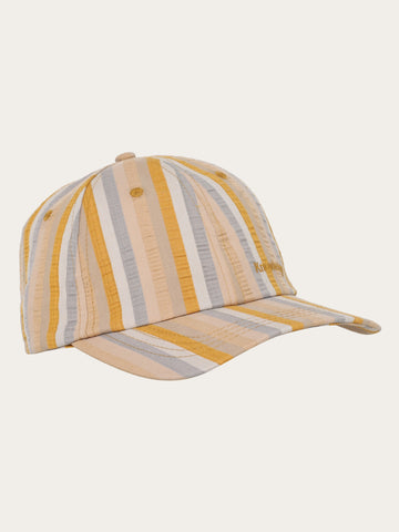 KnowledgeCotton Apparel - MEN Seersucker stripe cap Caps 8032 Multi color stripe