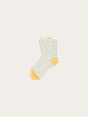 KnowledgeCotton Apparel - WMN Single pack Colorblock rib socks Socks 1349 Chambray Blue