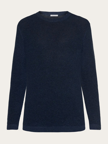 Slim crew neck mixed yarns light knit - OCS - Dusty Blue