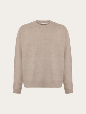 KnowledgeCotton Apparel - MEN Soufflé yarn sweater Knits 1228 Light feather gray