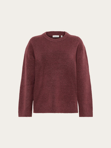 KnowledgeCotton Apparel - WMN Soufflé yarn sweater Knits 1500 Burgundy