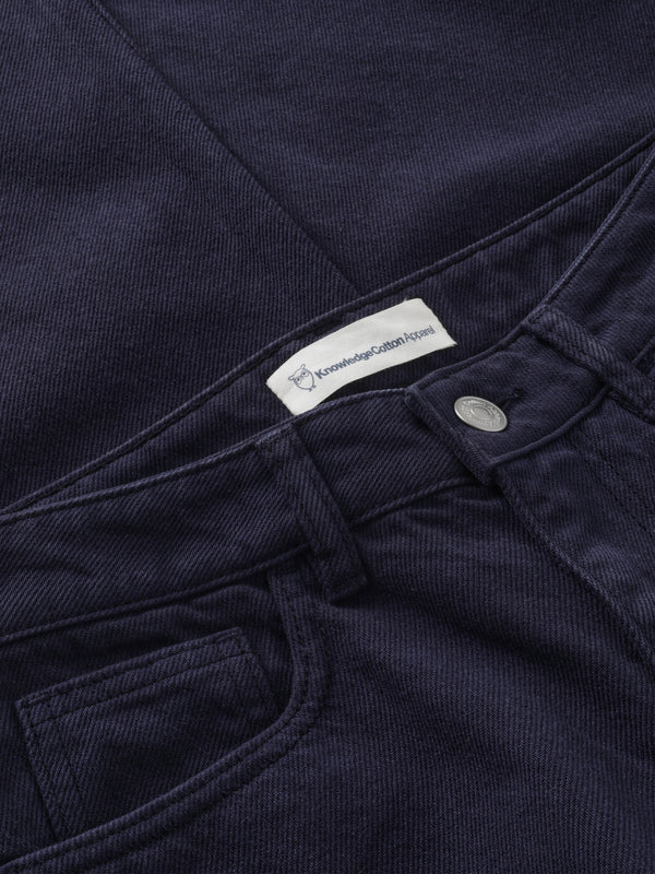 KnowledgeCotton Apparel - WMN Stella slim twill pants Pants 1412 Night Sky