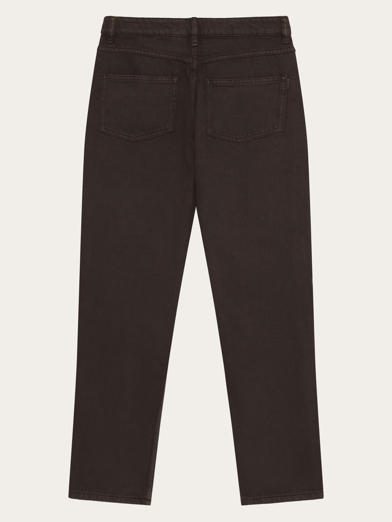 KnowledgeCotton Apparel - WMN Stella slim twill pants Pants 1487 Chocolate Torte
