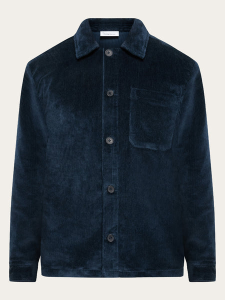 Stretched 8-wales corduroy overshirt - Total Eclipse