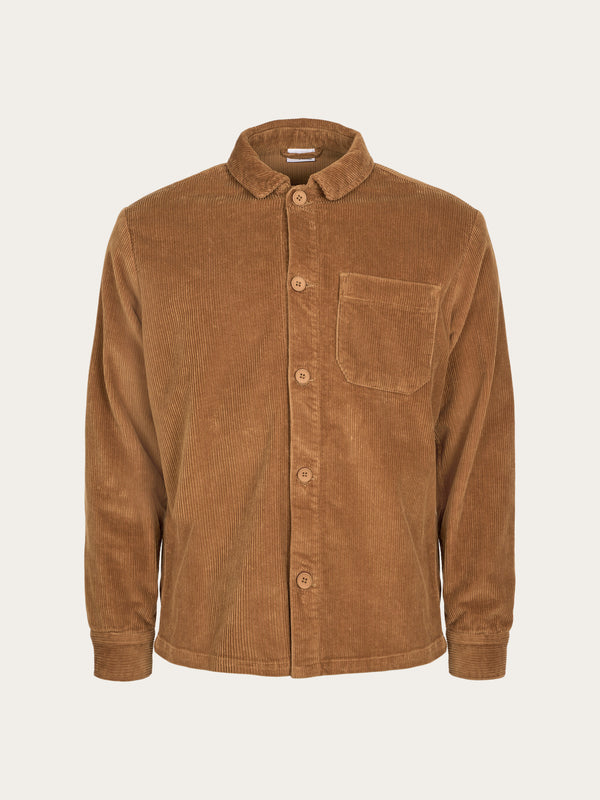 KnowledgeCotton Apparel - MEN Stretched 8-wales corduroy overshirt Overshirts 1366 Brown Sugar