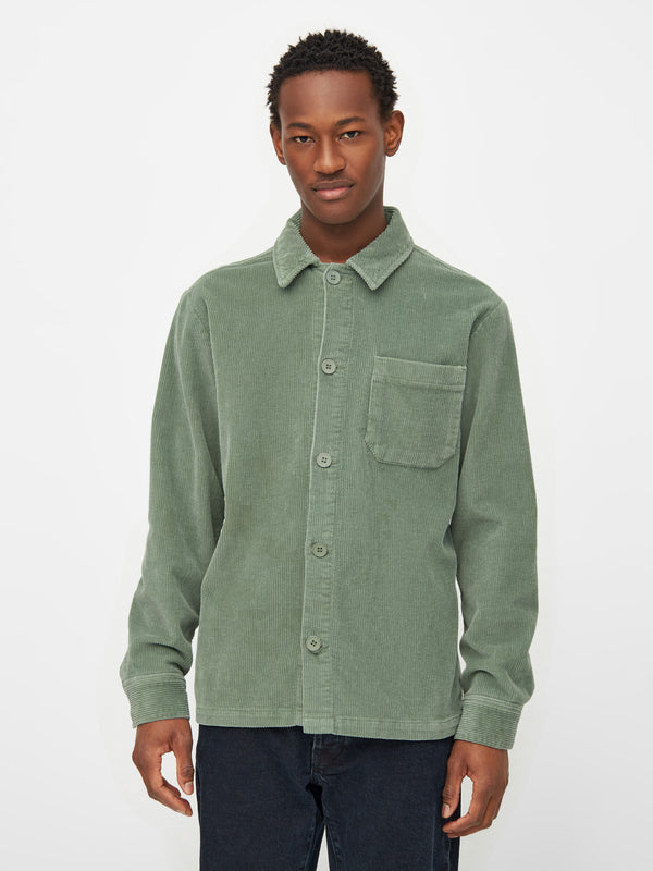KnowledgeCotton Apparel - MEN Stretched 8-wales corduroy overshirt Overshirts 1396 Lily Pad