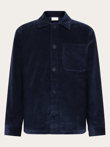 KnowledgeCotton Apparel - MEN Stretched 8-wales corduroy overshirt Overshirts 1412 Night Sky
