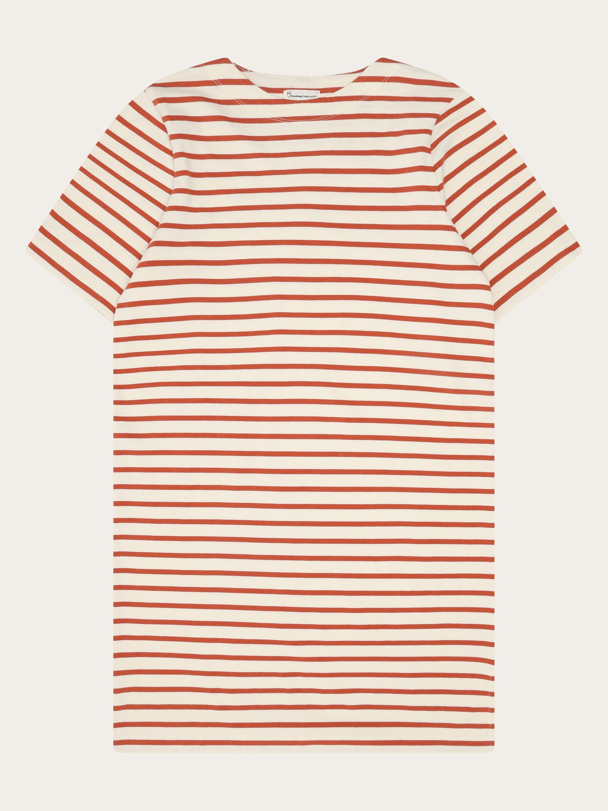 red striped t shirt dress KnowledgeCotton Apparel Women's Stripe T-shirt Market & Spruce Meg or flip flops walking product_pill::Accentuates Waist Size:36X32