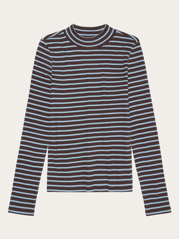 【BAON】[unisex] Rokko Mix Stripe Knit Long Sleeve Tee Y2k Striped Tee Shirts Women Long Sleeve Color Block Slim