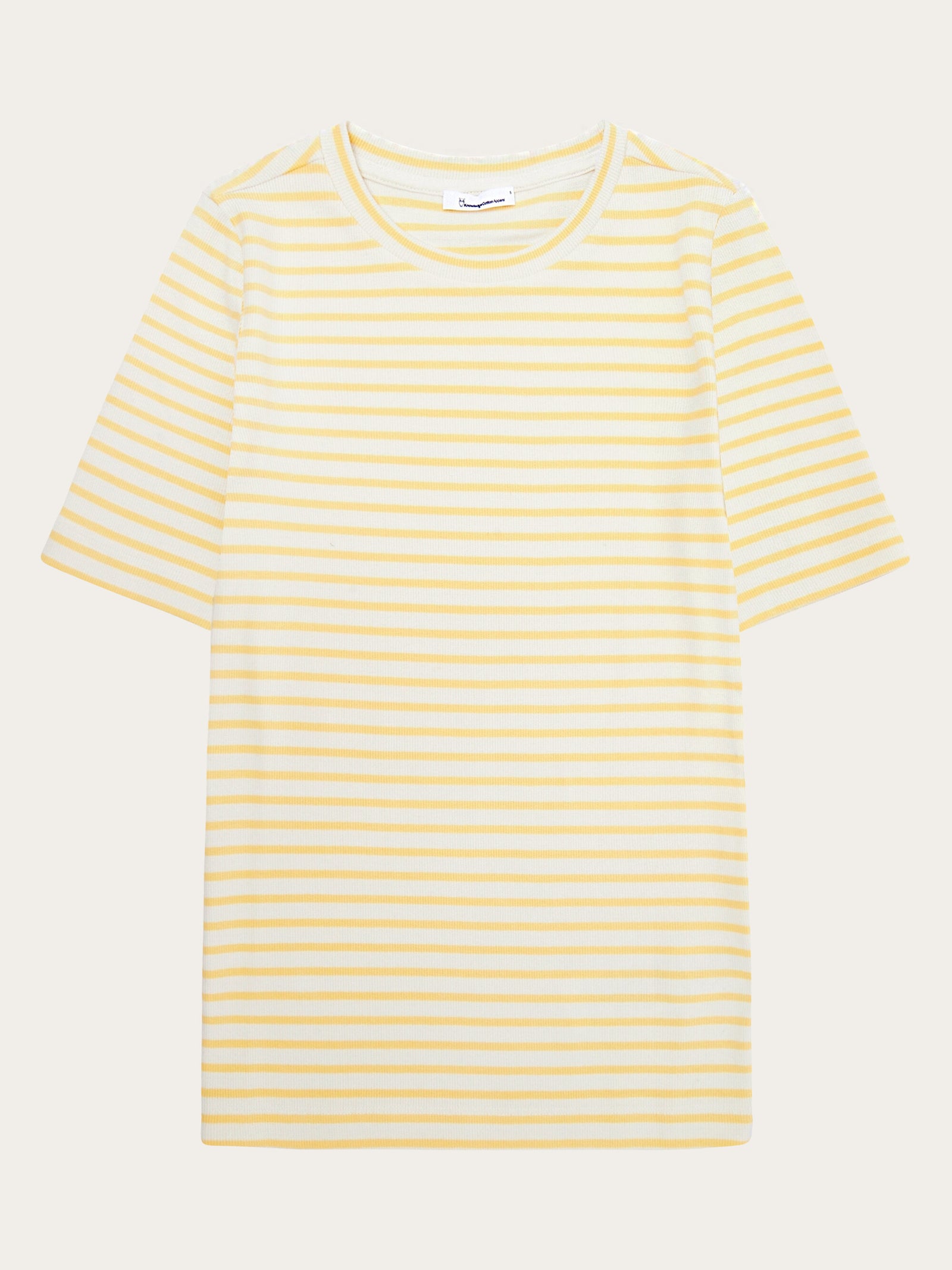 Striped rib t-shirt - Yellow stripe – KnowledgeCotton