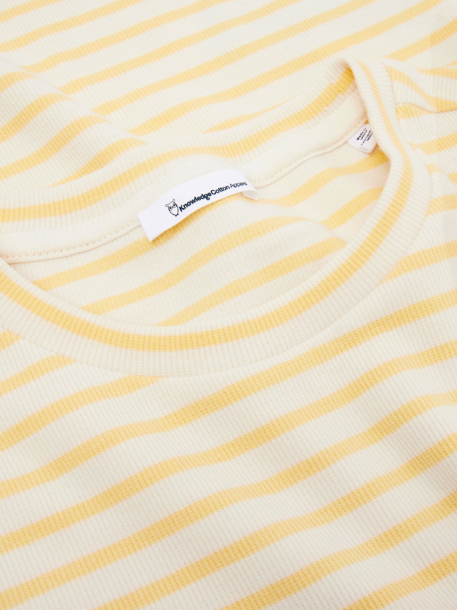 Striped rib t-shirt - Yellow stripe – KnowledgeCotton