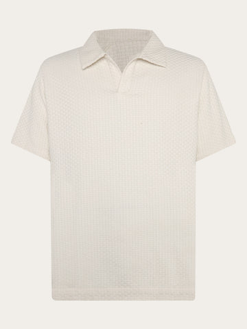 KnowledgeCotton Apparel - MEN Structure polo Polos 1387 Egret