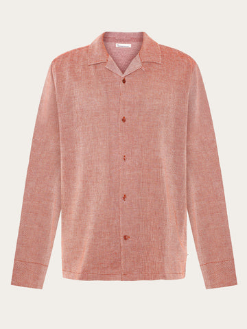KnowledgeCotton Apparel - MEN Structure shirt Shirts 1488 Burnt Brick