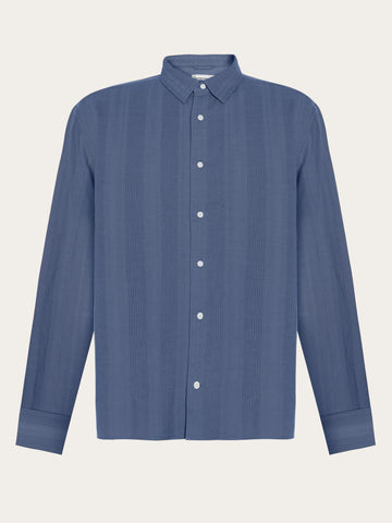 KnowledgeCotton Apparel - MEN Structure shirt Shirts 1226 Vintage Indigo