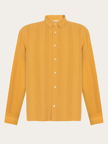 KnowledgeCotton Apparel - MEN Structure shirt Shirts 1490 Amber Gold