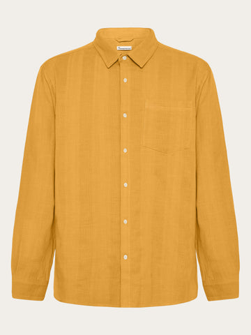 KnowledgeCotton Apparel - MEN Structure shirt Shirts 1490 Amber Gold
