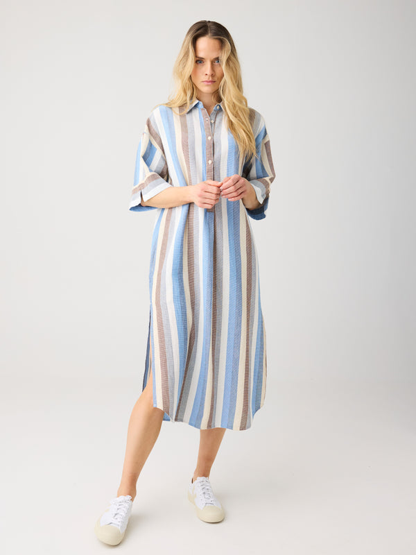 Structure shirt dress - Multi color stripe