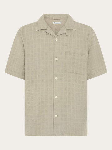 KnowledgeCotton Apparel - MEN Structure short sleeve shirt Shirts 1495 Twill