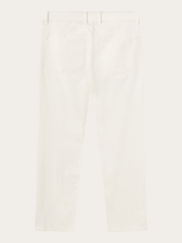 KnowledgeCotton Apparel - MEN TIM tapered fit canvas 5-pocket pants Pants 1007 Star White