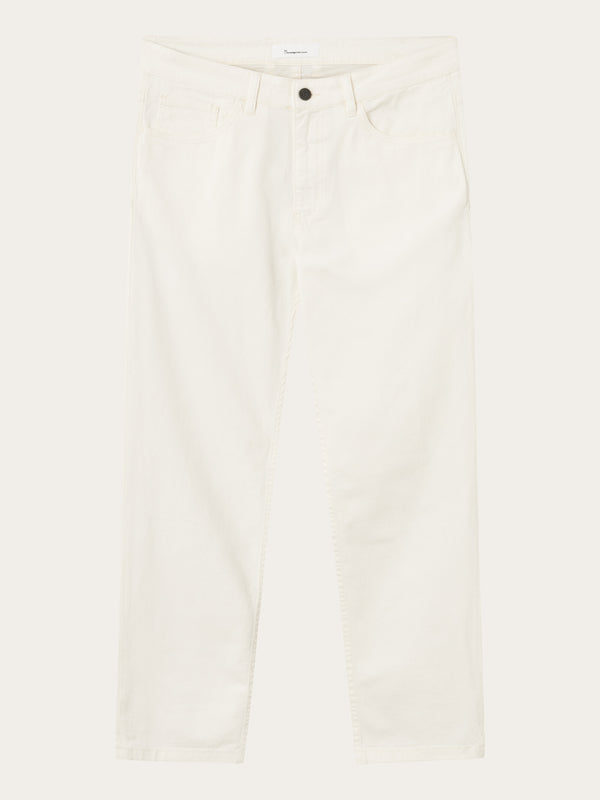 KnowledgeCotton Apparel - MEN TIM tapered fit canvas 5-pocket pants Pants 1007 Star White