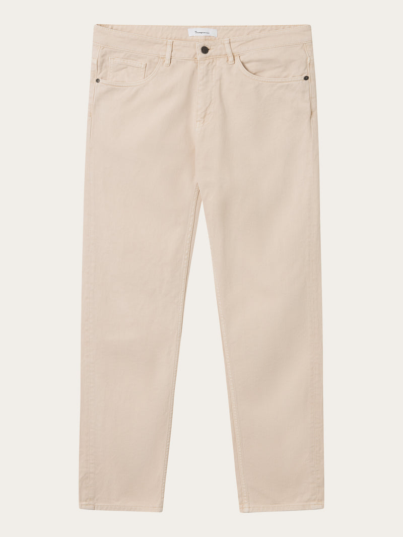 KnowledgeCotton Apparel - MEN TIM tapered fit twill 5-pocket pants Pants 1348 Buttercream