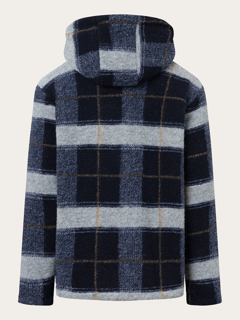 Buy Teddy reversable zip hood jacket - blue check - from