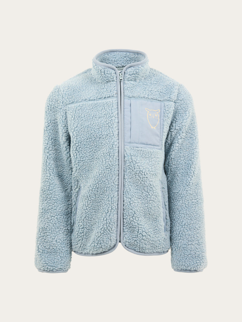 KnowledgeCotton Apparel - YOUNG Teddy zip sweat Fleeces 1322 Asley Blue