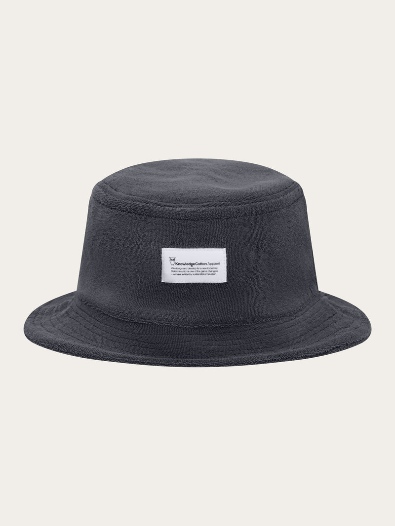KnowledgeCotton Apparel - UNI Terry bucket hat Hats 1300 Black Jet