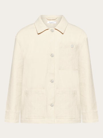 ★24-25AW新作★glowny★G TWILL WORK JACKET Twill workwear jacket - GOTS/Vegan - Egret – KnowledgeCotton