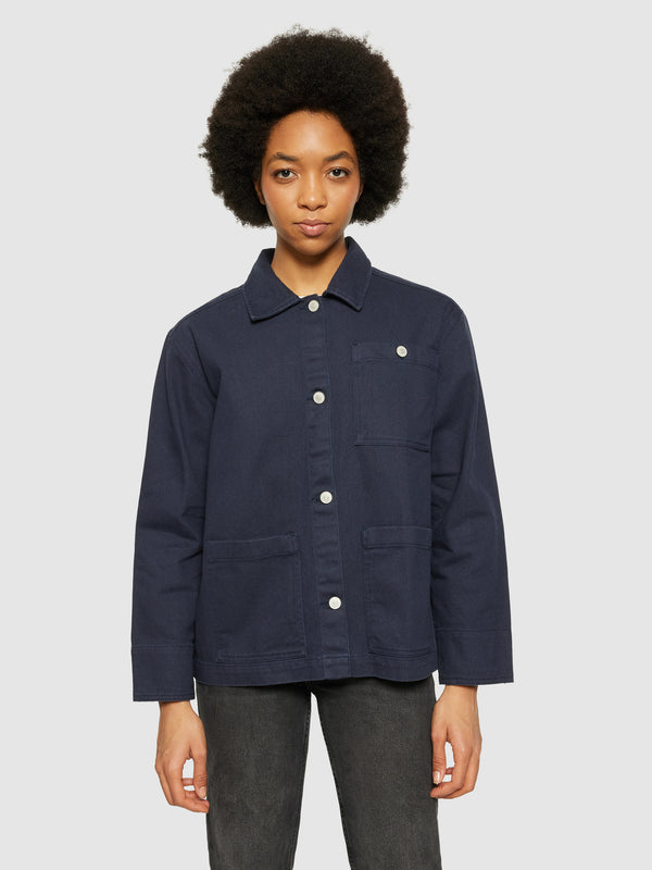 KnowledgeCotton Apparel - WMN Twill workwear jacket - GOTS/Vegan Overshirts 1412 Night Sky