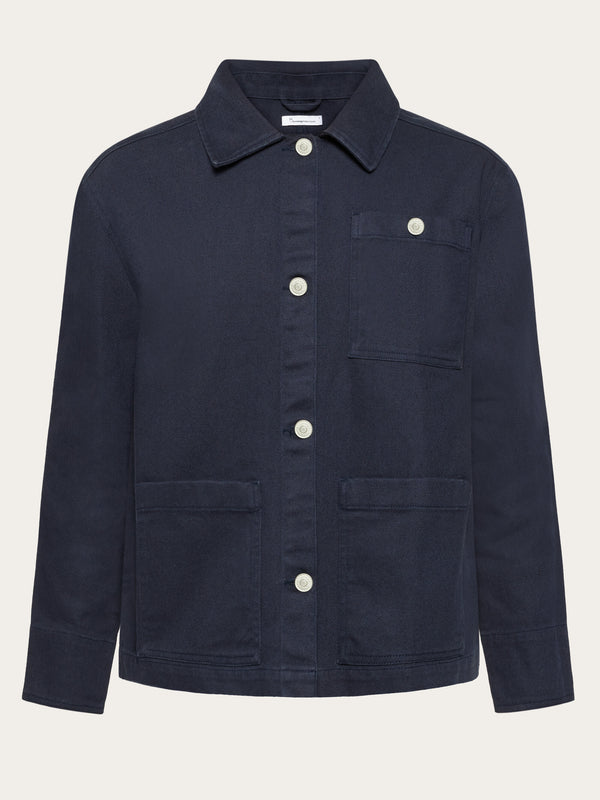 KnowledgeCotton Apparel - WMN Twill workwear jacket - GOTS/Vegan Overshirts 1412 Night Sky