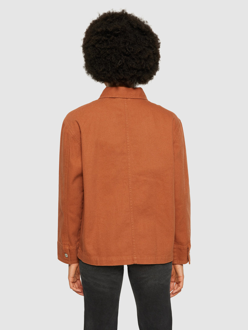 KnowledgeCotton Apparel - WMN Twill workwear jacket - GOTS/Vegan Overshirts 1426 Mocha Bisque