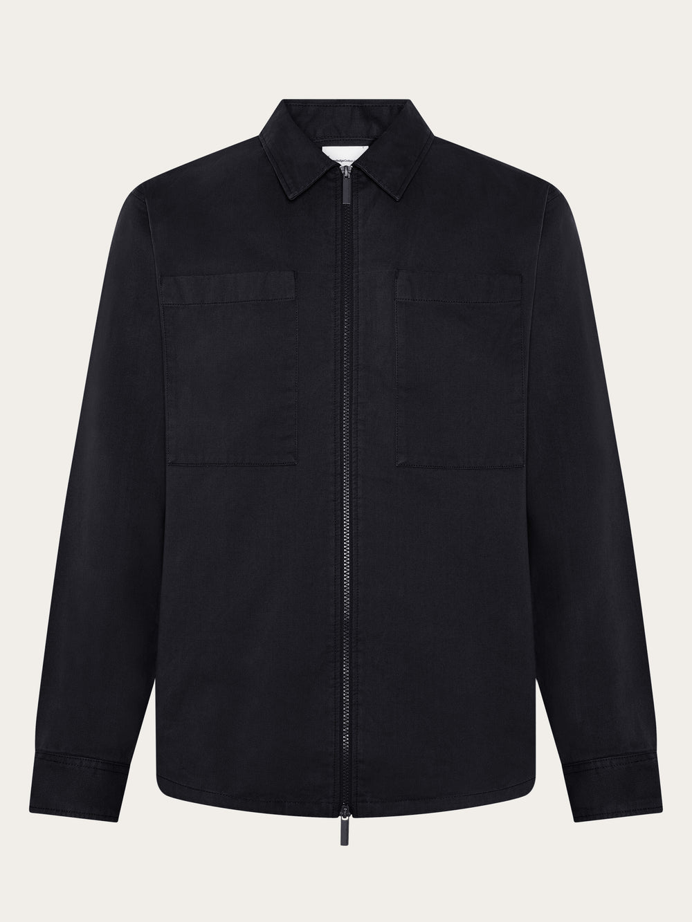 Twill zip overshirt - Black Jet