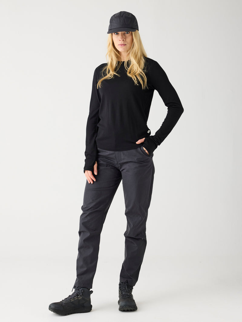 KnowledgeCotton Apparel - WMN Vent Canvas 200 classic pants - GOTS/Vegan Pants 1300 Black Jet