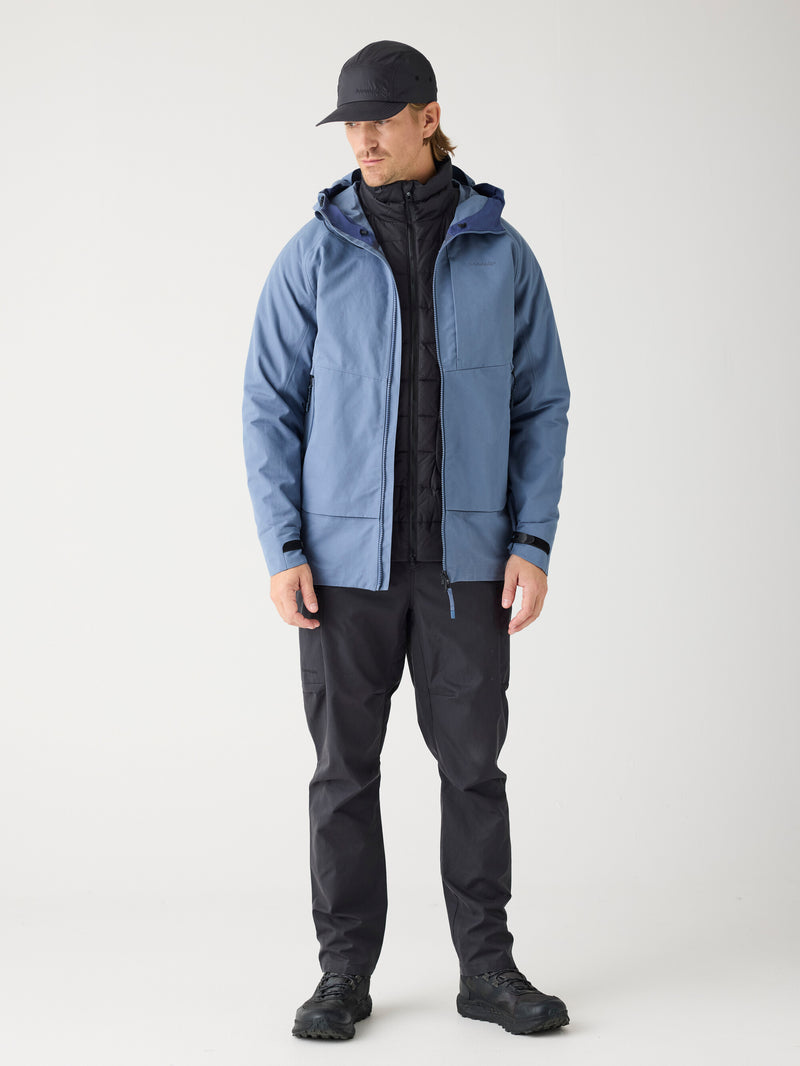 KnowledgeCotton Apparel - MEN Vent Canvas 270 shell jacket - GOTS/Vegan Jackets 1226 Vintage Indigo