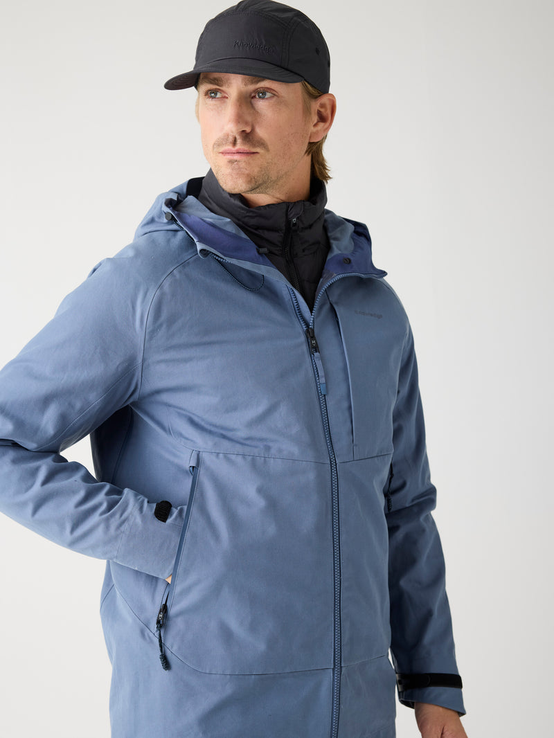 KnowledgeCotton Apparel - MEN Vent Canvas 270 shell jacket - GOTS/Vegan Jackets 1226 Vintage Indigo