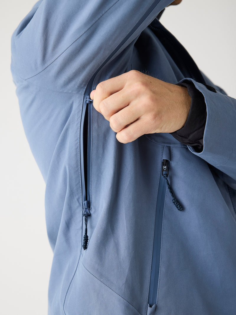 KnowledgeCotton Apparel - MEN Vent Canvas 270 shell jacket - GOTS/Vegan Jackets 1226 Vintage Indigo