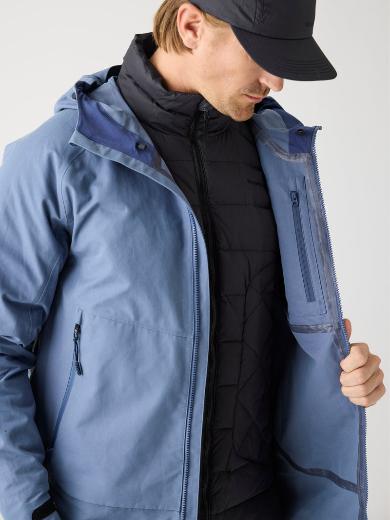 KnowledgeCotton Apparel - MEN Vent Canvas 270 shell jacket - GOTS/Vegan Jackets 1226 Vintage Indigo