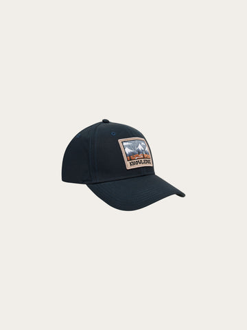 KnowledgeCotton Apparel - UNI Vent canvas 200 badge cap Caps 1001 Total Eclipse