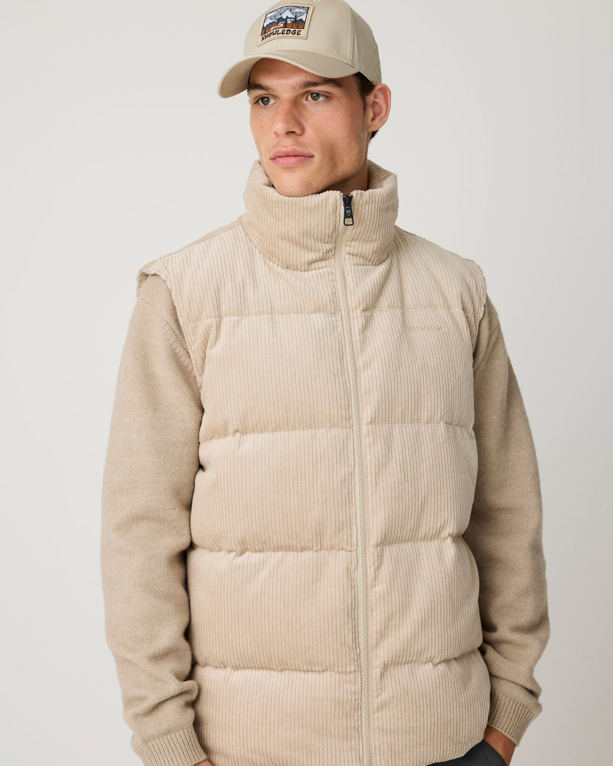 KnowledgeCotton Apparel - UNI Vent canvas 200 badge cap Caps 1228 Light feather gray