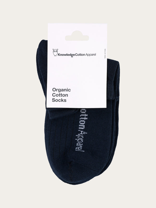 KnowledgeCotton Apparel - MEN WILLOW 2-pack footie Socks 1001 Total Eclipse