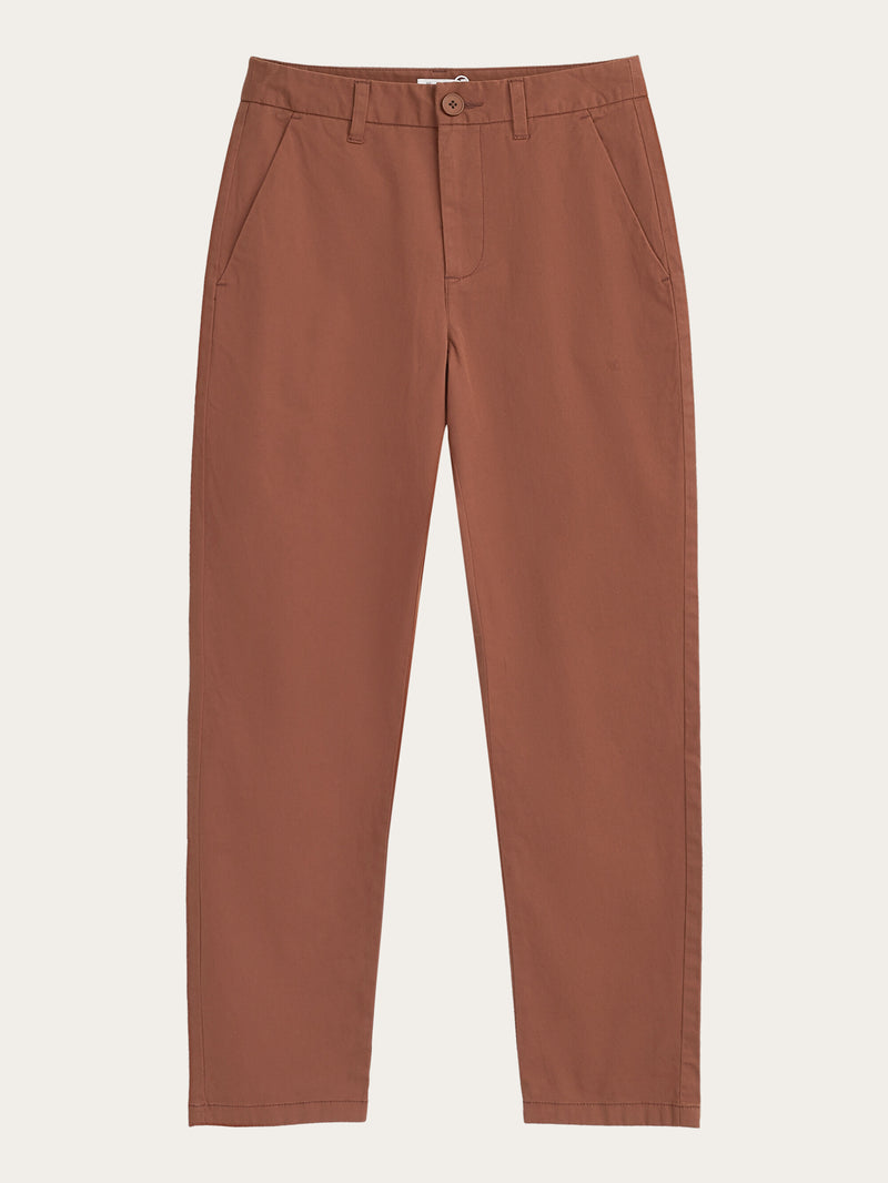 KnowledgeCotton Apparel - WMN WILLOW regular cropped poplin chino Pants 1441 Tiramisu